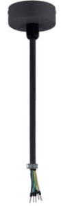 Czarna puszka z linką  i kablem zasilającym 2m do szynoprzewodów magnetycznych natynkowych Kama KL-T1001A-F-BK
