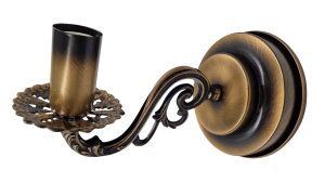 Patynowany klasyczny pojedynczy kinkiet świecznikowy Lemir O2130 K1 PAT Arkadia Plus E14