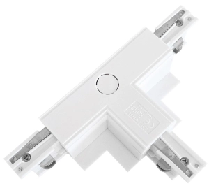 Biały łącznik zasilający T lewy do szyn podtynkowych 3-fazowych Azzardo AZ5439 3Line