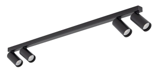 Czarna lampa sufitowa listwa z czterema reflektorkami GU10 Nowodvorski 10739 Fourty IV
