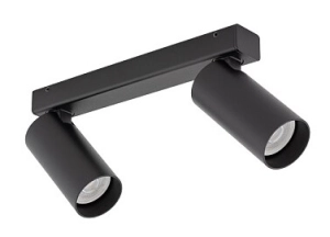 Czarna lampa sufitowa listwa z dwoma reflektorkami GU10 Nowodvorski 10737 Fourty II