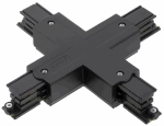 Czarny łącznik krzyżowy X do szyny natynkowej 3-fazowej Global Cora Lighting XTS38-2