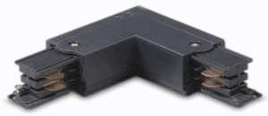 Czarny łącznik kątowy L prawy do szyny natynkowej 3-fazowej Global Cora Lighting XTS35-2