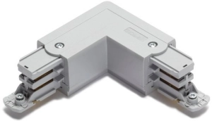 Szary łącznik kątowy L prawy do szyny natynkowej 3-fazowej Global Cora Lighting XTS35-1