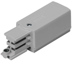 Szara prawa końcówka zasilająca do szyny natynkowej Global 3-fazowej Cora Lighting XTS11-1