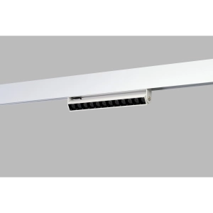 Biały reflektor diodowy przechylany na szynoprzewód magnetyczny ściemnialny i na dwa obwody Azzardo AZ6508 Alfa 2Line Cyrus LED 12W 3000/4000/6000K 120stopni