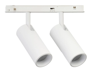 Biały reflektor podwójny na szynoprzewód magnetyczny ściemnialny i na dwa obwody Azzardo AZ6515 Alfa 2Line Niko 2 LED 2x12W 3000/4000/6000K 24stopnie