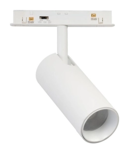 Biały reflektor na szynoprzewód magnetyczny ściemnialny i na dwa obwody Azzardo AZ6512 Alfa 2Line Niko LED 12W 3000/4000/6000K 24-38stopni