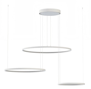 Biała lampa wisząca obręcze poziome 60cm 45cm 30cm Nowodvorski 11602 Circolo LED 45W 3000K CRI90