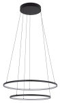 Czarna lampa wisząca obręcze 60cm i 45cm Nowodvorski 11647 Circolo LED 67W 3000K
