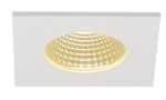 Biała ściemnialna kwadratowa lampa podtynkowa SLV 114431 Patta LED 10W 3000K 870LM 38stopni IP65 8cm