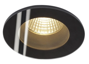 Czarna ściemnialna okrągła lampa podtynkowa SLV 114440 Patta LED 11W 3000K 745LM 38stopni IP65 8,3cm