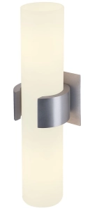 Kinkiet walec aluminium szczotkowane i szklany klosz SLV 147529 Dena 2xE14