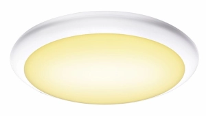 Zewnętrzna okrągła biała lampa ścienno sufitowa SLV 1005089 Ruba LED 12W 3000/4000K CRI90 IP65 27cm ściemnialna