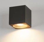 Zewnętrzna czarna lampa ścienna sześcian SLV 229565 Big ES111 IP44