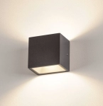 Antracytowy ściemnialny zewnętrzny kinkiet kostka światło góra - dół SLV 1002032 Sitra LED 11W 3000/4000K 105stopni IP65