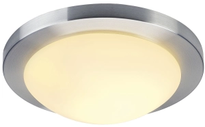 Plafon sufitowy z szklanym kloszem i ramą z aluminium szczotkowanego SLV 155236 Melan E27 32cm