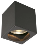Sześcienna zewnętrzna antracytowa lampa sufitowa SLV 229555 Big ES111 IP44