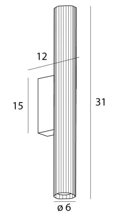 Maxlight-W0364-Kinkiet-Fayette-31cm-6W-Zloty-IP44-3000K-rys-techniczny.webp