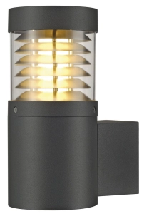 Zewnętrzna antracytowa lampa ścienna walec SLV 231585 F-Pol E27 IP54