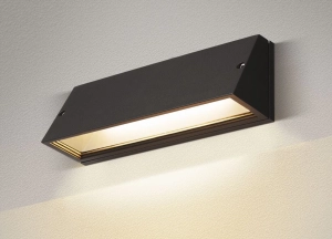 Czarna zewnętrzna lampa ścienna sześcian SLV 1003453 Pema LED 14W 3000/4000K IP65