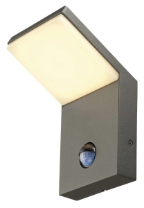 Antracytowy kinkiet zewnętrzny z czujnikiem SLV 232915 Ordi LED 9W 740LM 3000K IP44