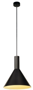 Czarna z złotym wnętrzem lampa wisząca stożek SLV 133310 Phelia E27 28cm