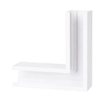Biały łącznik kątowy poziomy do płytkich natynkowych szyn magnetycznych Magnetic Max Light MT0031