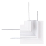 Biały łącznik kątowy poziomy do podtynkowych szyn magnetycznych głębokich Magnetic Max Light MT0025