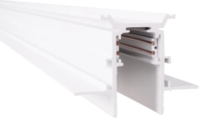 Biały podtynkowy szynoprzewód magnetyczny na GK 12,5 mm Magnetic Max Light MT0023 1m