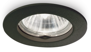 Czarna okrągła lampa podtynkowa z ramką Ideal Lux 243818 Jazz GU10 7,3cm x 9cm