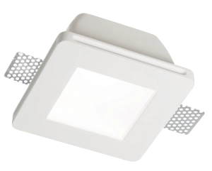 Biała kwadratowa lampa podtynkowa bez ramki Ideal Lux 150116 Samba Square GU10 12cm x 12cm x 7,7cm