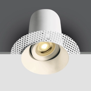 Biała regulowana okrągła lampa podtynkowa do szpachlowania One Light 11105F/W Fire GU10 FI8,5cm