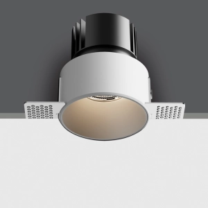 Biała ściemniana wodoszczelna okrągła lampa podtynkowa do szpachlowania One Light 10107BT/W/V Kryniu LED 6,5W 3000-3500-4000K CRI90 IP54 36stopni Fi7,5cm
