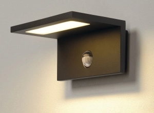 Antracytowy kinkiet zewnętrzny z czujnikiem SLV 1001969 Angolux LED 9,8W 3000K IP44