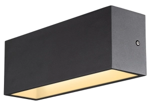 Antracytowy zewnętrzny kinkiet sześcian światło góra - dół SLV 1005155 Sitra LED 24W 3000/4000K IP65