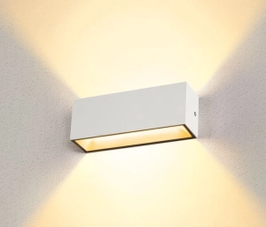 Biały zewnętrzny prostokątny kinkiet z światłem w obie strony SLV 1005156 Sitra LED 24W 3000/4000K IP65