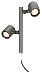 Zewnętrzna wbijana w ziemię antracytowa lampa z reflektorami SLV 233185 Helia 2xGU10 IP44