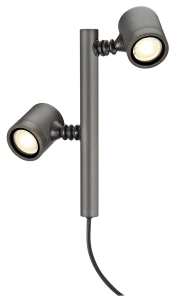 Zewnętrzna wbijana w ziemię antracytowa lampa z reflektorami SLV 233185 Helia 2xGU10 IP44