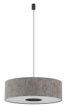 Lampa wisząca z okrągłym materiałowym szarym abażurem Nowodvorski 11675 Lago L E27 65cm
