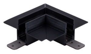 Czarny metalowy łącznik kątowy do podtynkowych szyn magnetycznych Smartline Loonari 409188 Typ C