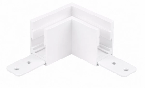 Biały metalowy łącznik kątowy do natynkowych szyn magnetycznych Smartline Loonari 409065 Typ B