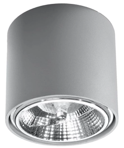 Lampa sufitowa szara punktowa walec spot Sollux Lighting SL.0696 Tiube ES111 12x11cm