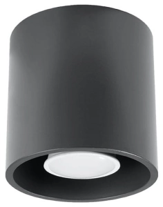 Antracytowa lampa sufitowa punktowa walec Sollux Lighting SL.0568 Quad GU10 10x10cm