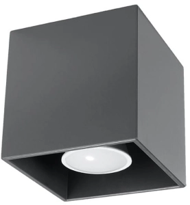 Antracytowa lampa sufitowa punktowa sześcian Sollux Lighting SL.0567 Quad GU10 10x10x10cm