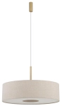 Lampa wisząca z kremowej tkaniny z dodatkiem złotego Nowodvorski 11653 Santana M E27 50cm