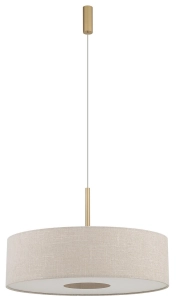 Lampa wisząca z kremowej tkaniny z dodatkiem złotego Nowodvorski 11653 Santana M E27 50cm