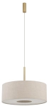 Lampa wisząca z kremowej tkaniny z dodatkiem złotego Nowodvorski 11652 Santana M E27 50cm