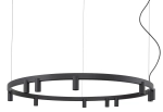 Czarna lampa wisząca obręcz ledowa 116cm i reflektory Nowodvorski 12288 Fourty Round XI 11xGU10 i LED