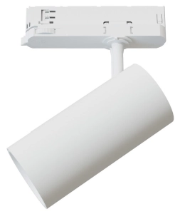 Biały reflektor z tuleją 7x14cm na szyny 3-fazowe CTLS Nowodvorski 12310 Spot LED 25W 2500LM 4000K 24/36/60stopni